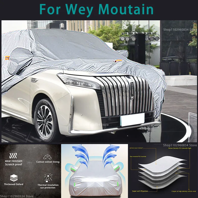 

For WEY Mountain 210T Full Car Covers Outdoor Sun uv protection Dust Rain Snow Protective Anti-hail car cover MPV Auto cover