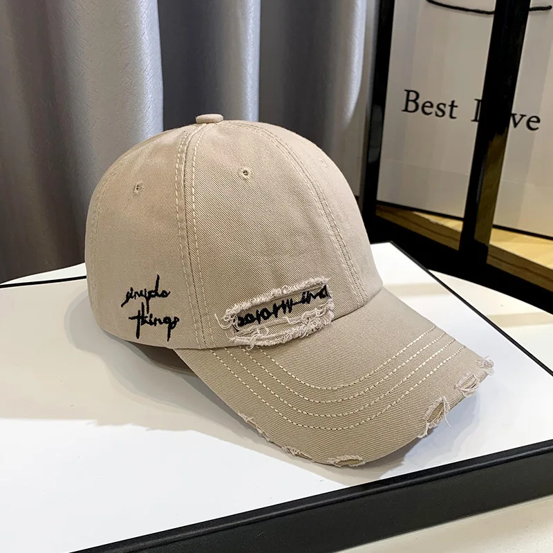 2025 New Celebrity Fashion Embroidery Hole Sunscreen Baseball Cap Women Face Small Spring/ Autumn Korean Version Trend Men's Hat