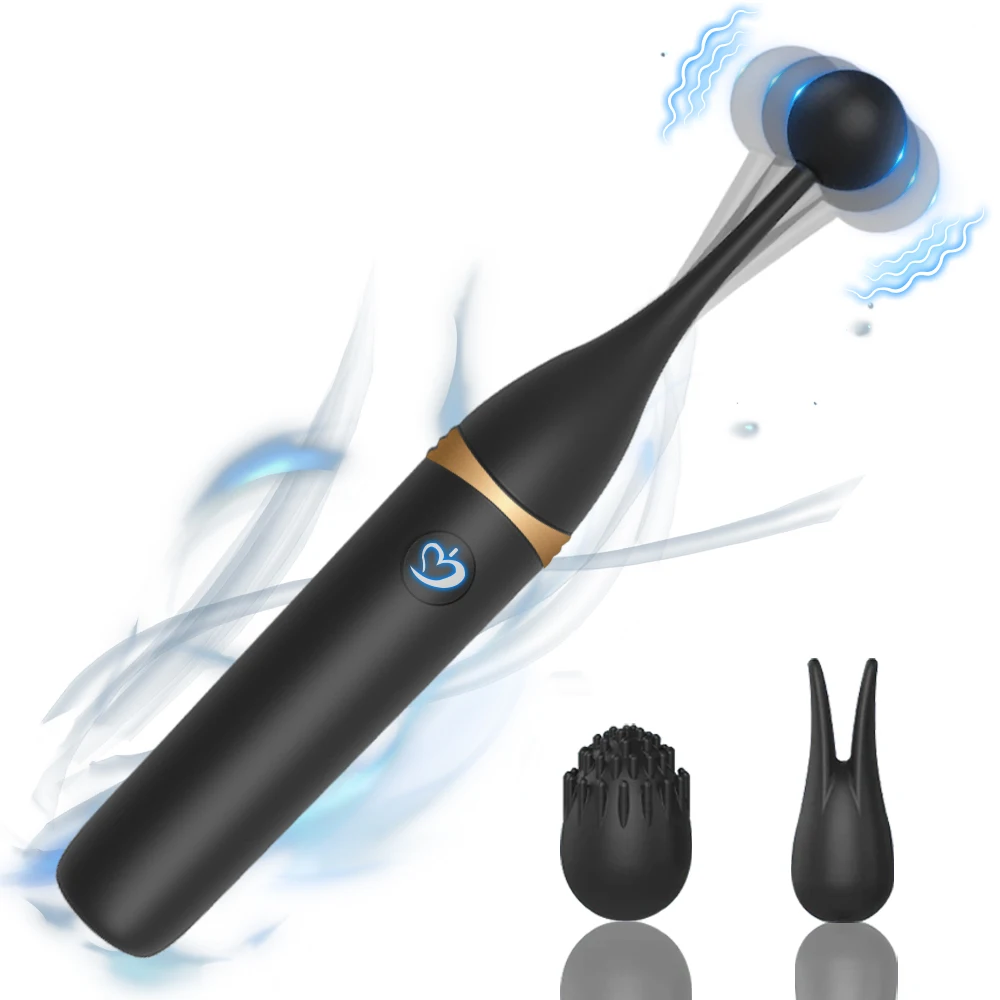 Potente vibrador de alta frecuencia reemplazable de 3 cabezales, estimulador de clítoris y pezón, punto G, Juguetes sexuales de masaje para mujeres, productos para adultos