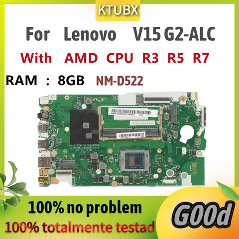 Carte mère NM-D522. pour Lenovo ideapad V15 G2-ALC V14 G2 ACL, avec processeur AMD R3 R5 R7, 8 go de RAM, 100% travaux de test