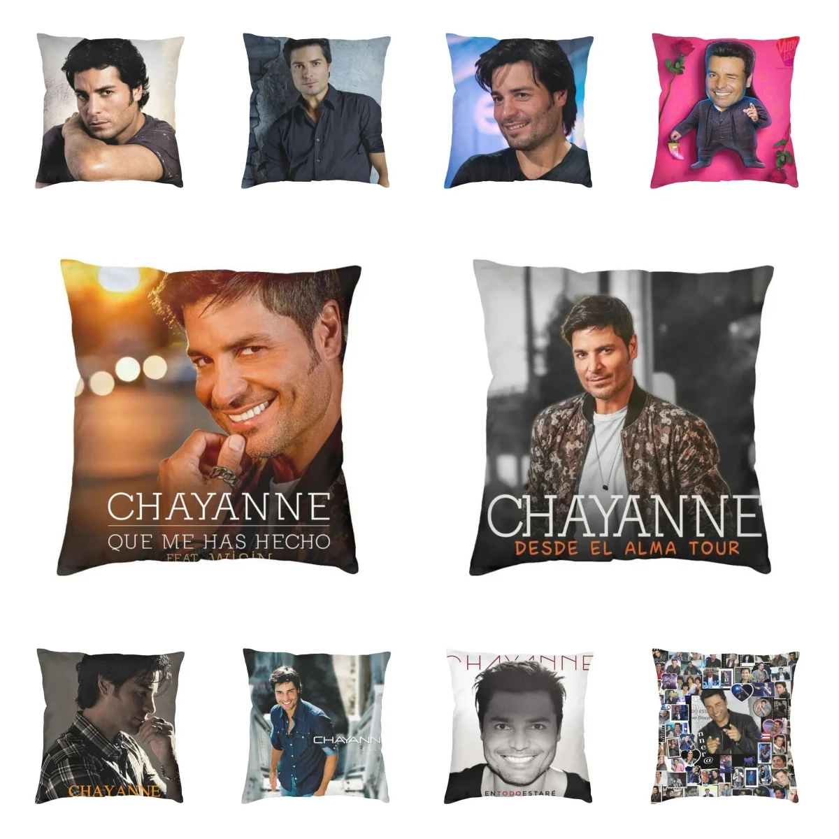 Chayanne Collage Pillow Case 45x45cm Home Decor Kawaii Latin Pop Singer Cushion Decoration Salon Square Pillowcase