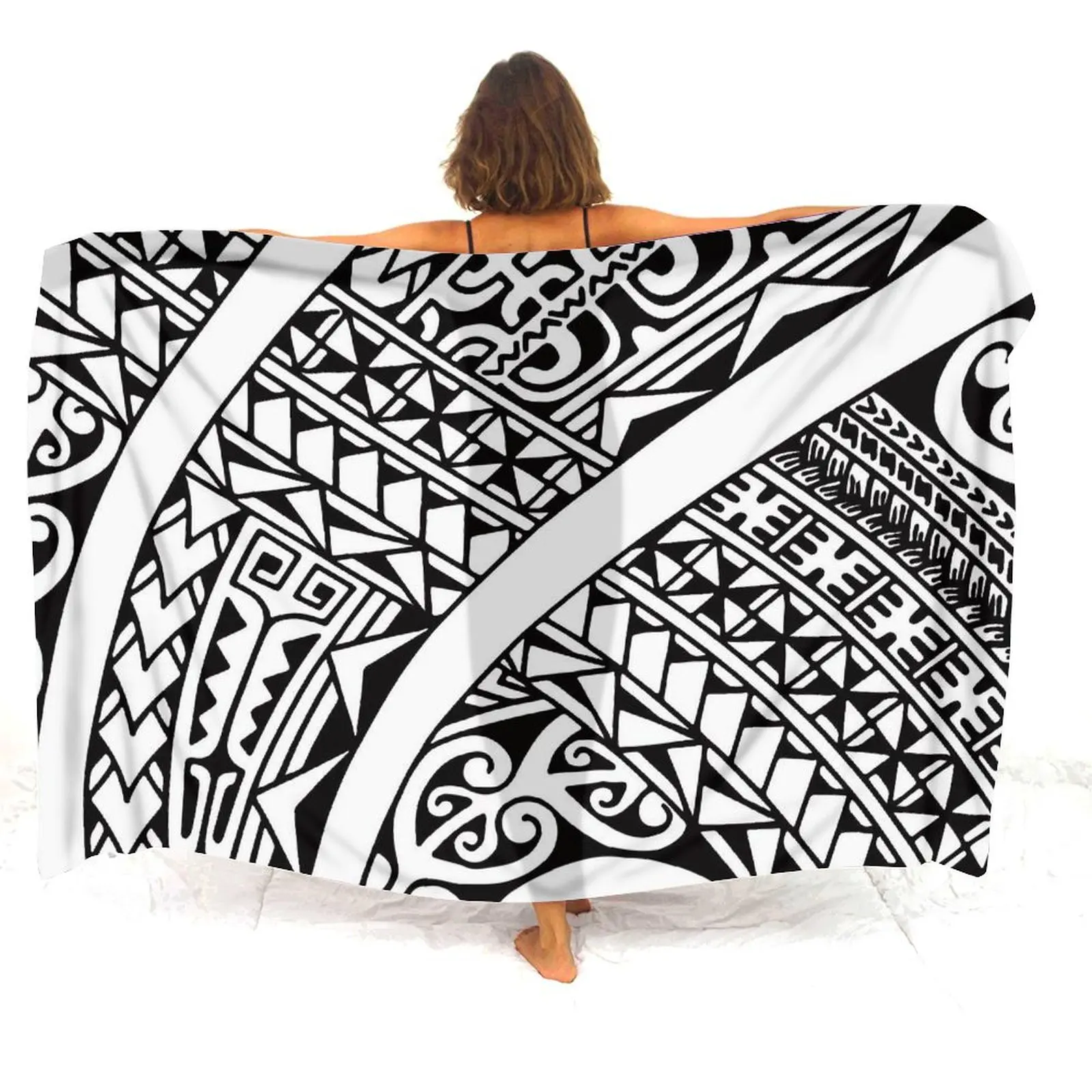 Customized Beach Pareo For Women Sarong Fashionable Polynesian Sunbathing Wrap Beach Bikini Exquisite Sun-Protective Apron