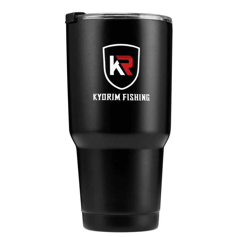 KYORIM Insulating Water Cup,304 Stainless Steel, Double-Deck，Matte Black Color，Thermal Insulation，900ml Capacity，Coffee Life