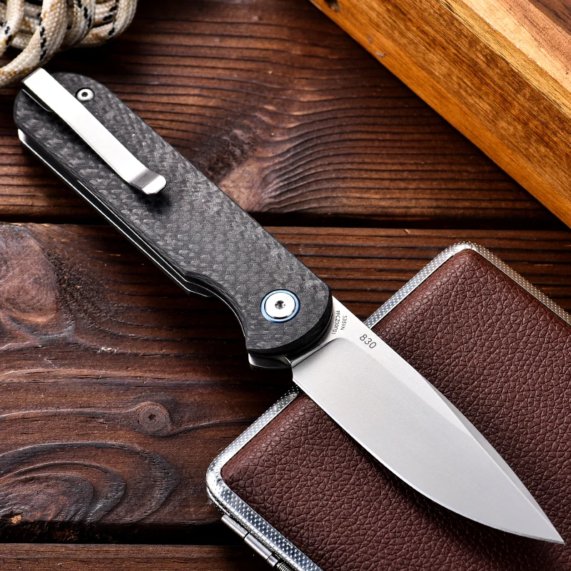 LAND 830 Outdoor Pocket Knife Folding Knife Camping Rescue Hunting Fishing S35vn Blade Carbon Fiber Handle New Edc Tool knives