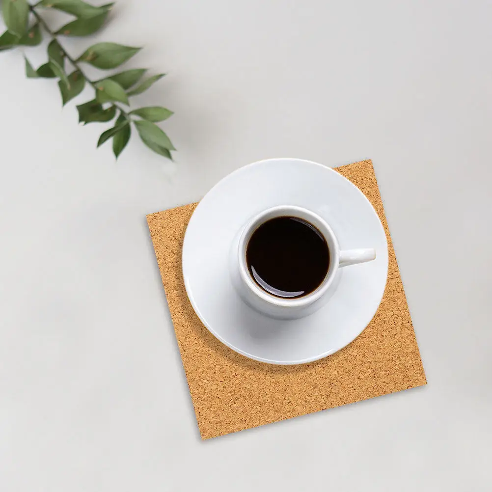 40Pcs Self-Adhesive Cork Mats 4x4 Inch Square Cork Pads for Ceramic Tableware Coasters Tables DIY Projects Scratch Proof Heat
