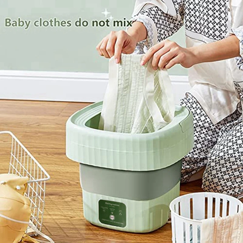 Lavatrice pieghevole portatile dormitorio domestico piccola Mini lavatrice pieghevole per pulizia automatica