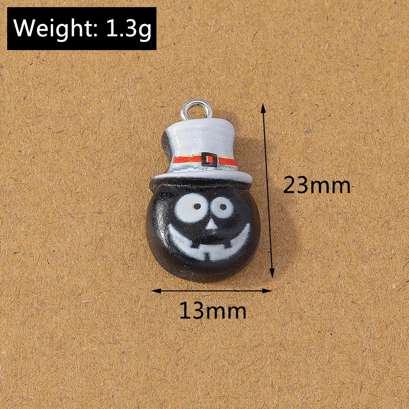 10 Stück niedlichen Harz Halloween Ghost Pumpkin Charms Anhänger für Schmuck machen Halskette Ohrringe DIY Armband Zubehör liefert – Detail 17