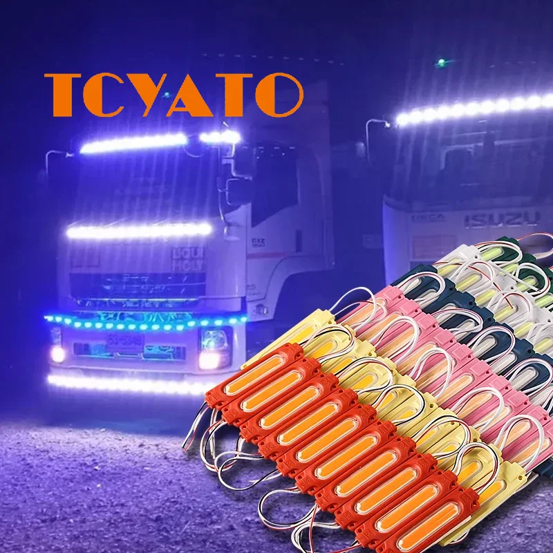 TCYATO 20 Pieces of 12V LED Module Truck Marker Indicator Light Cob 6 LED Super Bright Suitable for Bus Trailer Warning