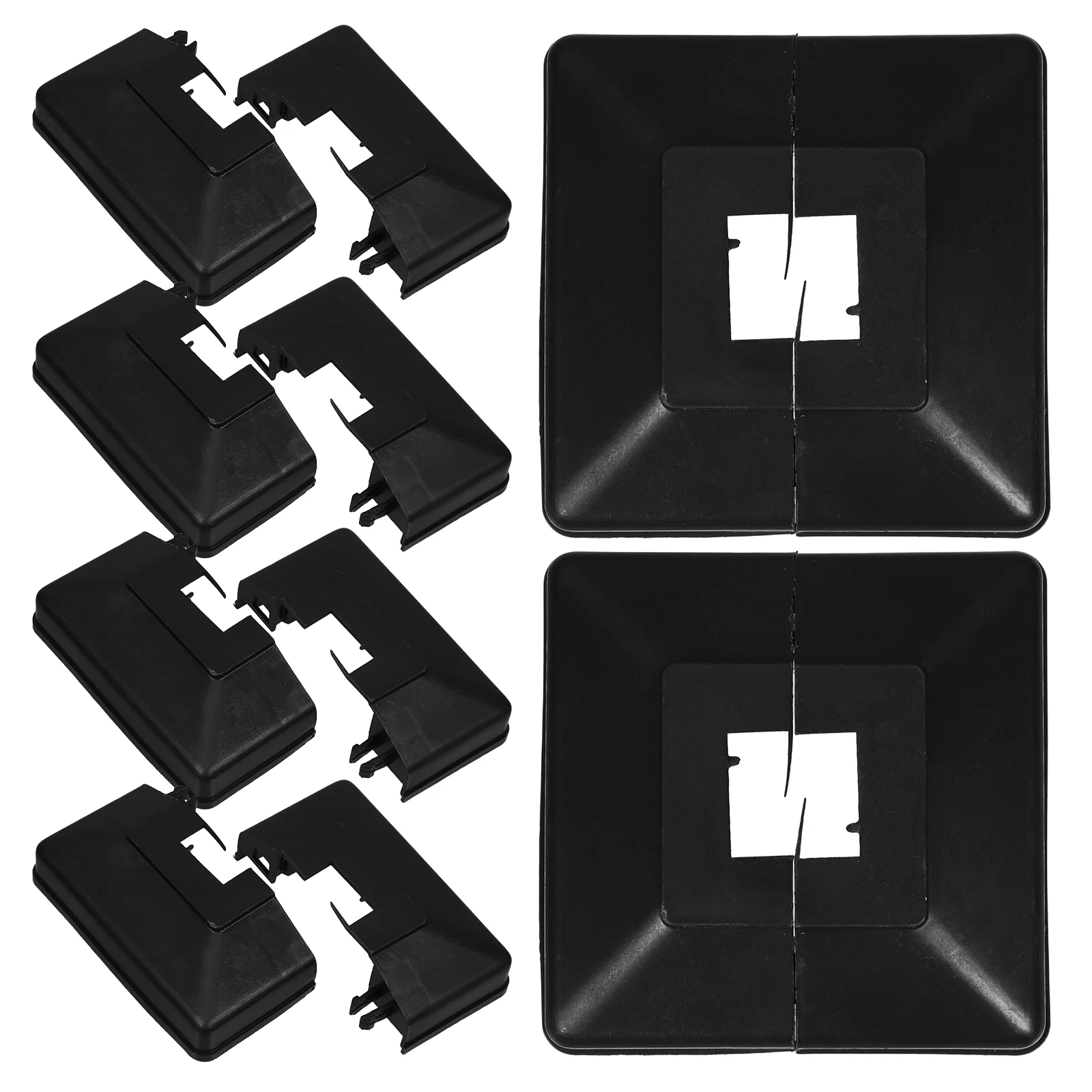 6pcs Plastic Split Post Base Cover Trim Skirt Decorative Fence Post Skirt Metal Deck Covers Waterproof Sturdy Modular Easy