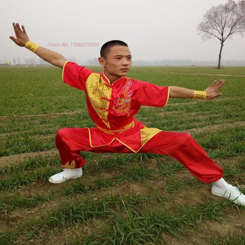 2024 chinese traditional wushu costume children national dragon embroidery kungfu suit tai chi martial art training exercise