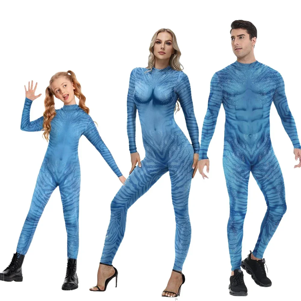 Avatar Familien-Partnerlook Outfits Film Avatar Cosplay Kostüm 3D Digitaldruck Elastische Zentai Themenparty Rollenspiel Outfits