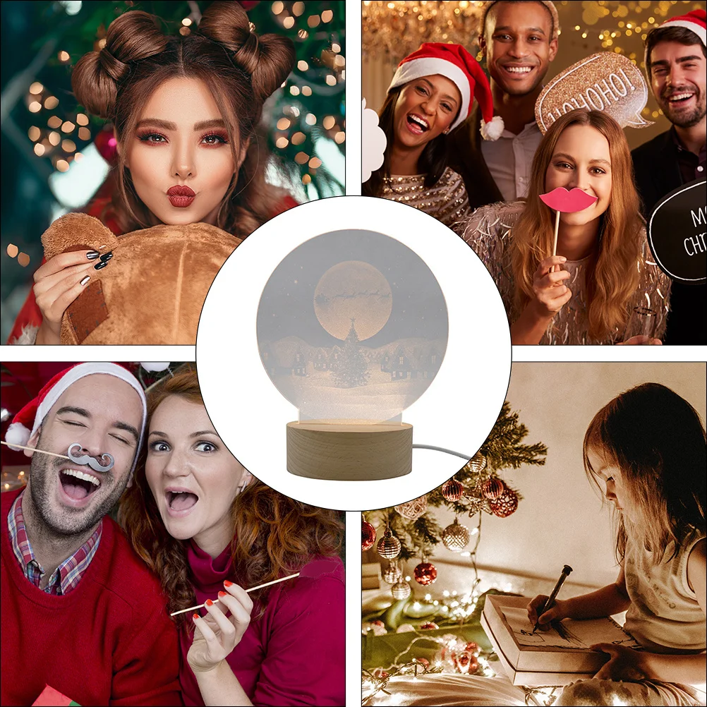 1Pcs Christmas Night Light Acrylic Festival LED Lamp Decorative Desktop Xmas Lamp Ornament Holiday Decor Christmas Night Light
