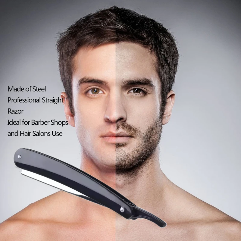1/2/3PCS Colors Professional Manual Shaver Straight Edge Stainless Steel Sharp Barber Razor Shaving Beard Cutter with Blade