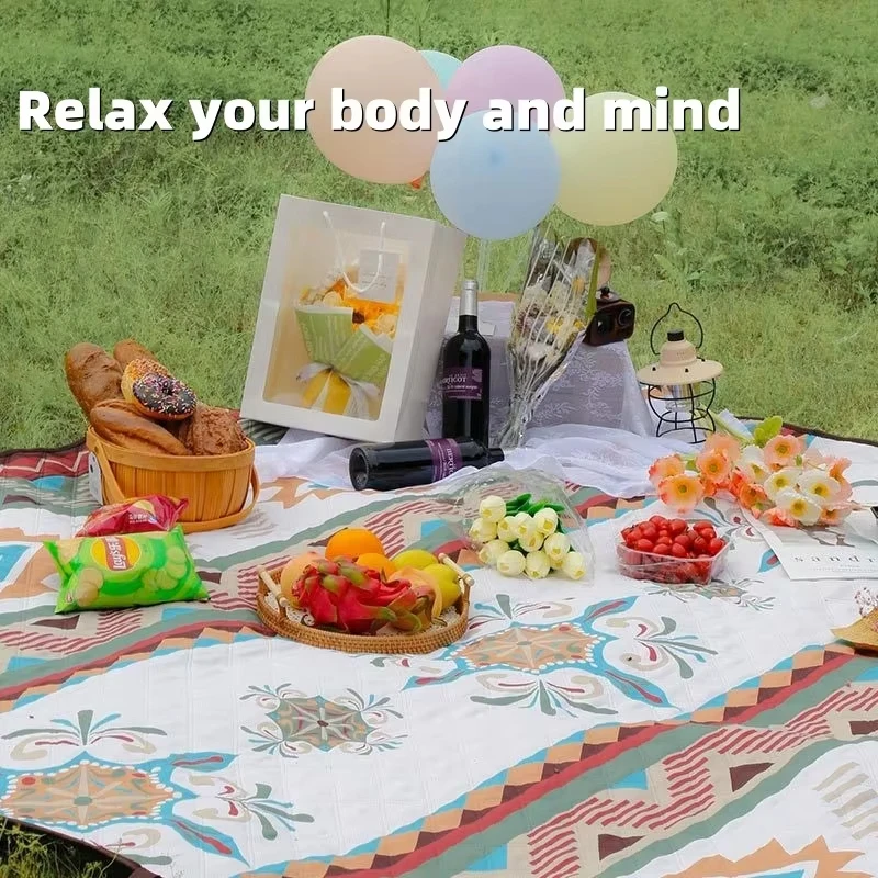 

2x2 м уличный складной коврик для пикника портативный кемпинг лужайка пляж влагостойкий коврик палатка внутренняя подкладка утолщенная водонепроницаемая