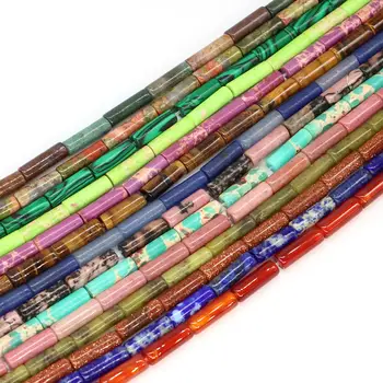 4X13毫米天然石圓柱形珠子瑪瑙虎眼石石英管珠療癒水晶寶石,適用於珠寶製作DIY手鍊 10 最佳銷售 管珠 - №4