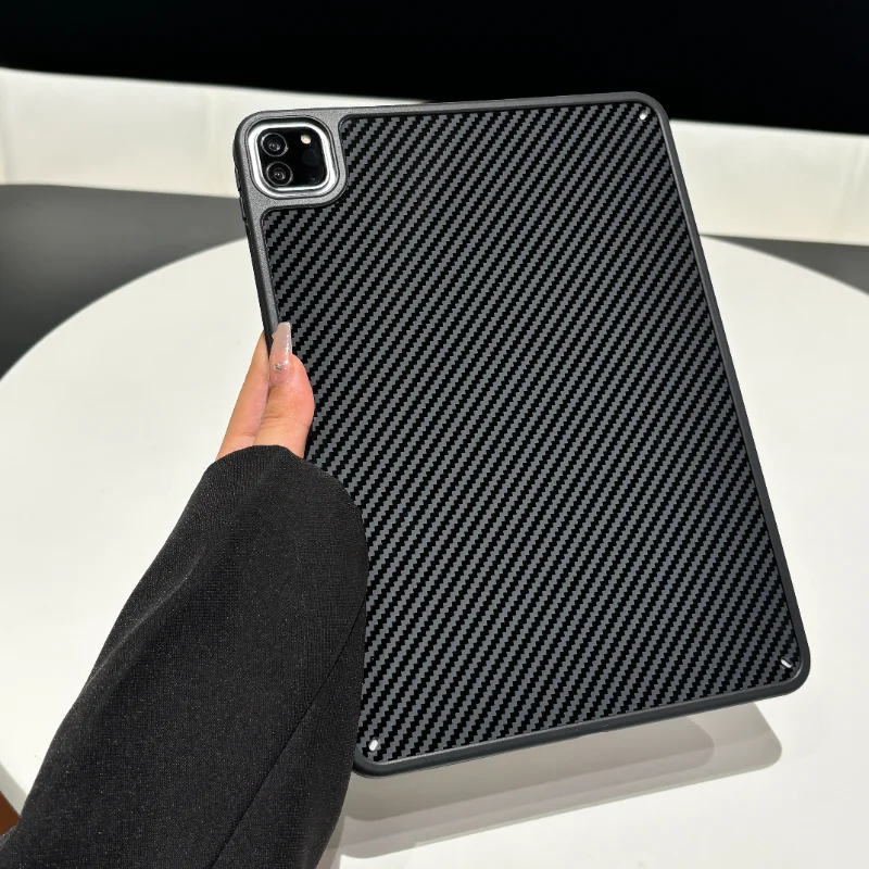 GEFENIS Case For IPad Air 11 4th 5th 10.9 Cases Ipad 7th 8th 9th 10.2 10th 11th Pro 11 Gen Carbon Fiber Texture Hard Cover Shock
