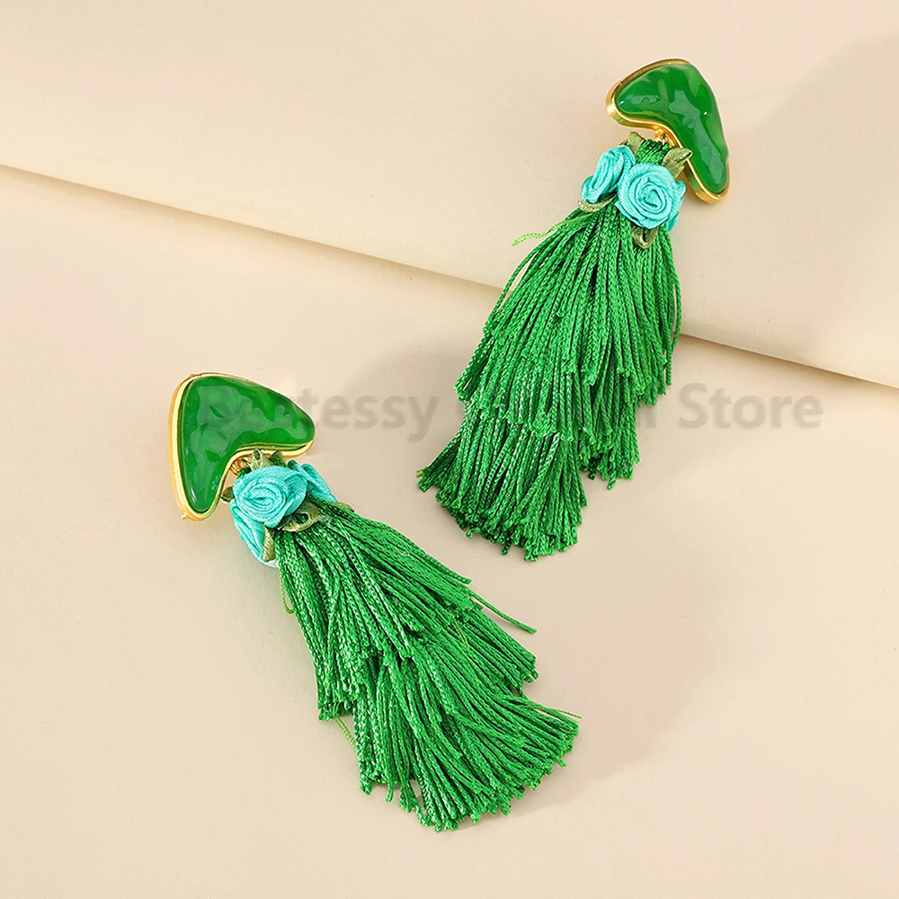 New Boho Vintage Ethnic Style Long Tassel Drop Earrings For Women Luxury Elegant Jewelry Holiday Popular Accessories Girl Gift