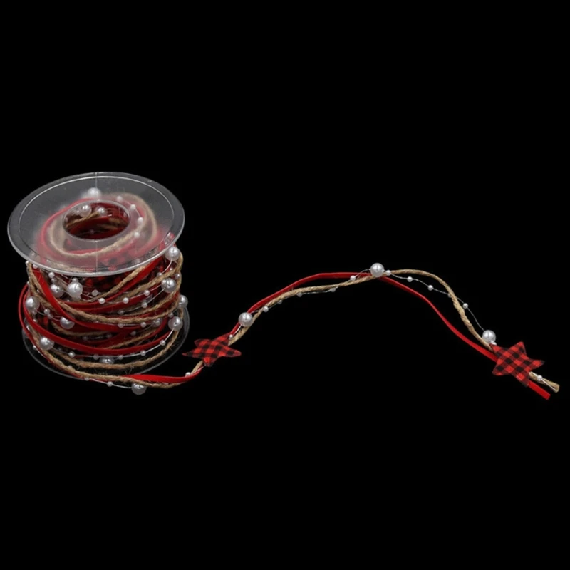 Star Trim Ribbon Polyester Craft Ribbon for Crafts Wraping Gifts Party Holiday Christmas Bead Ribbon Trim String Chain