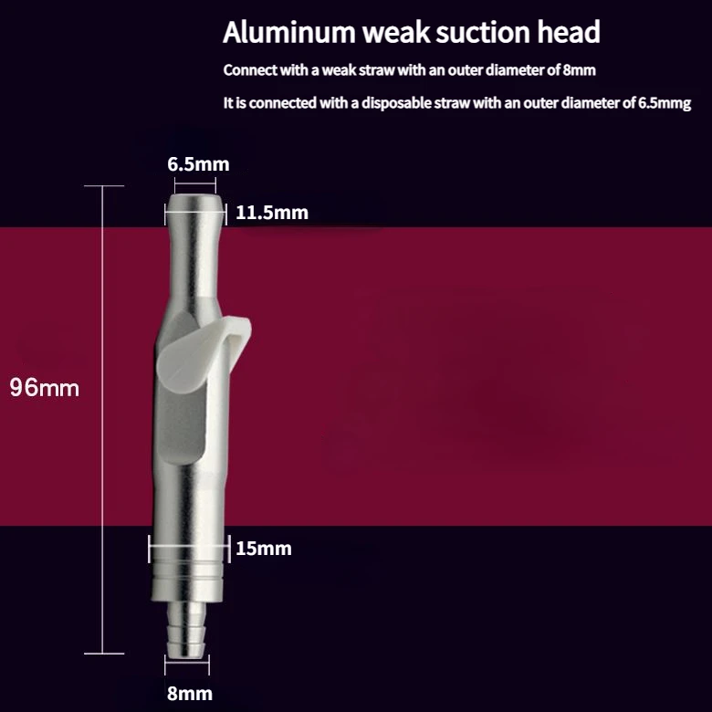 Dental Chair Combination Machine Turbine Silicone Weak Suction Strong Straw Aluminum Suction Head Dentist Chair Attachment Tool