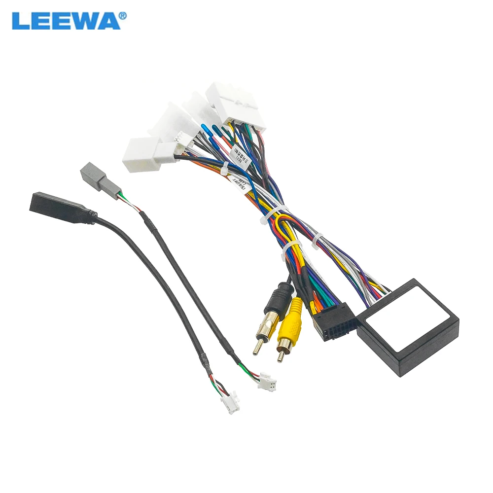 LEEWA Auto 16pin Netsnoer Kabelboom Adapter Voor Toyota Camry (2021)/Sienna (2021,2018) Installatie Head Unit