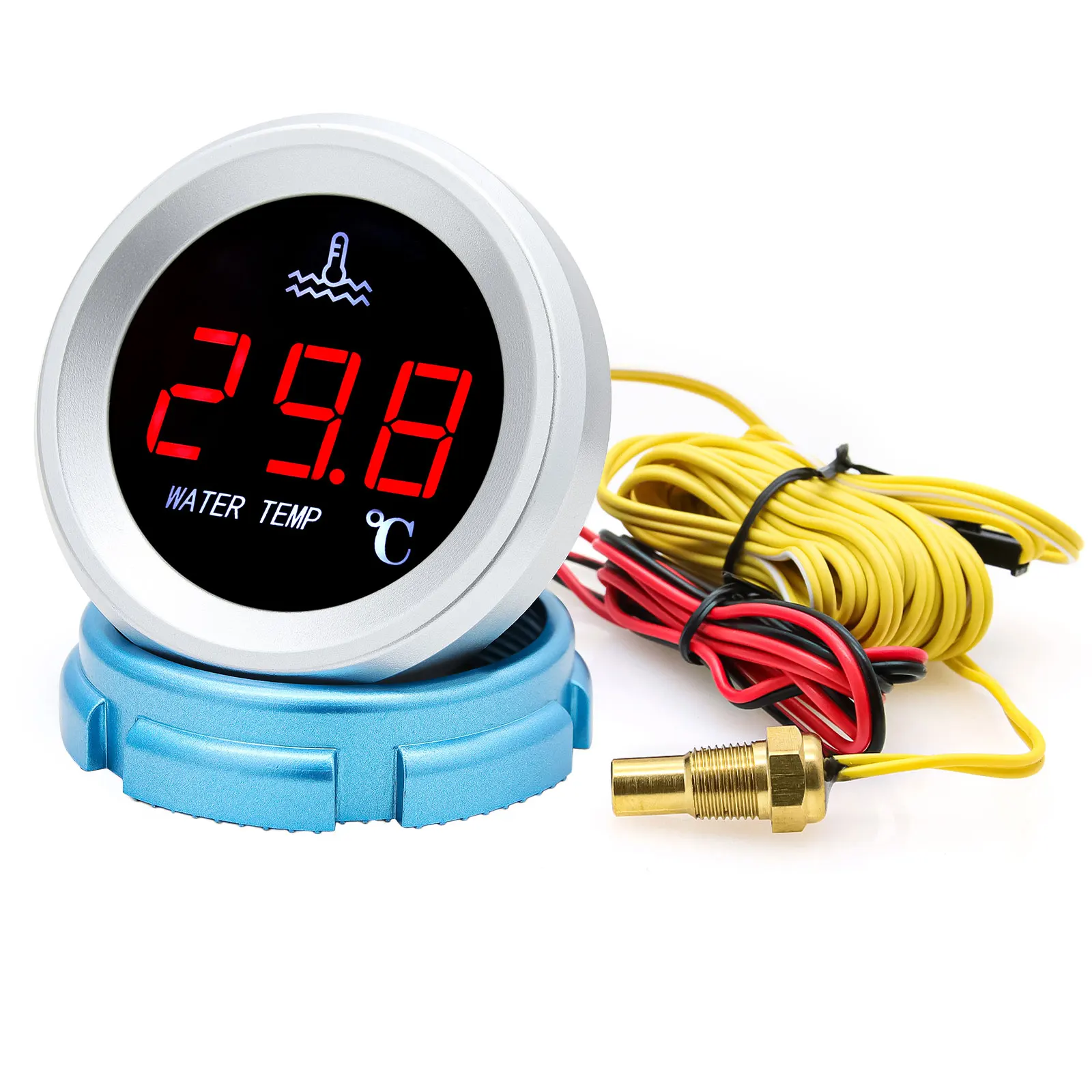52mm Wassertemperaturanzeige Auto Digital Meter LED-Anzeige Kraftstoffstandsanzeige Voltmeter Öldruckmesser mit Alarmfunktion – Detail 12