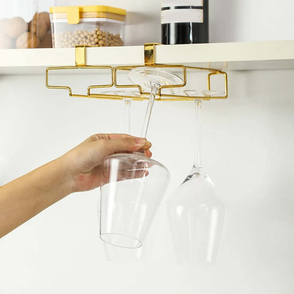 Wine Glass Holder Ambry Cup Holder Upside Down Waterlogging Glass Cup Holder Hanging Wine Cup Storage Hanger Under Cabinet