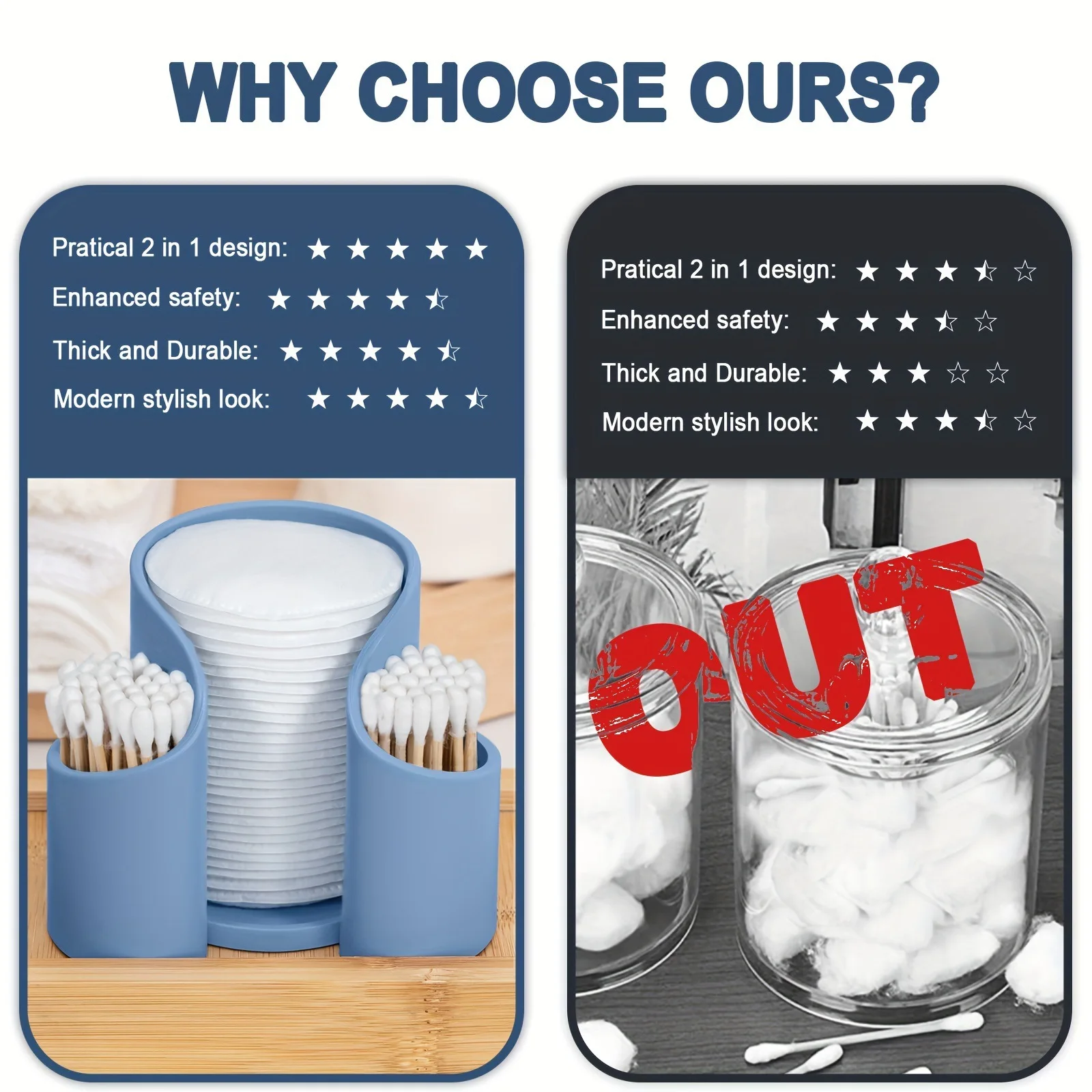 Plastic Storage Box Beauty Cotton Cotton Swab Storage Rack Dressing Table Storage Paper Cup Toothpick Dental Floss Storage Box