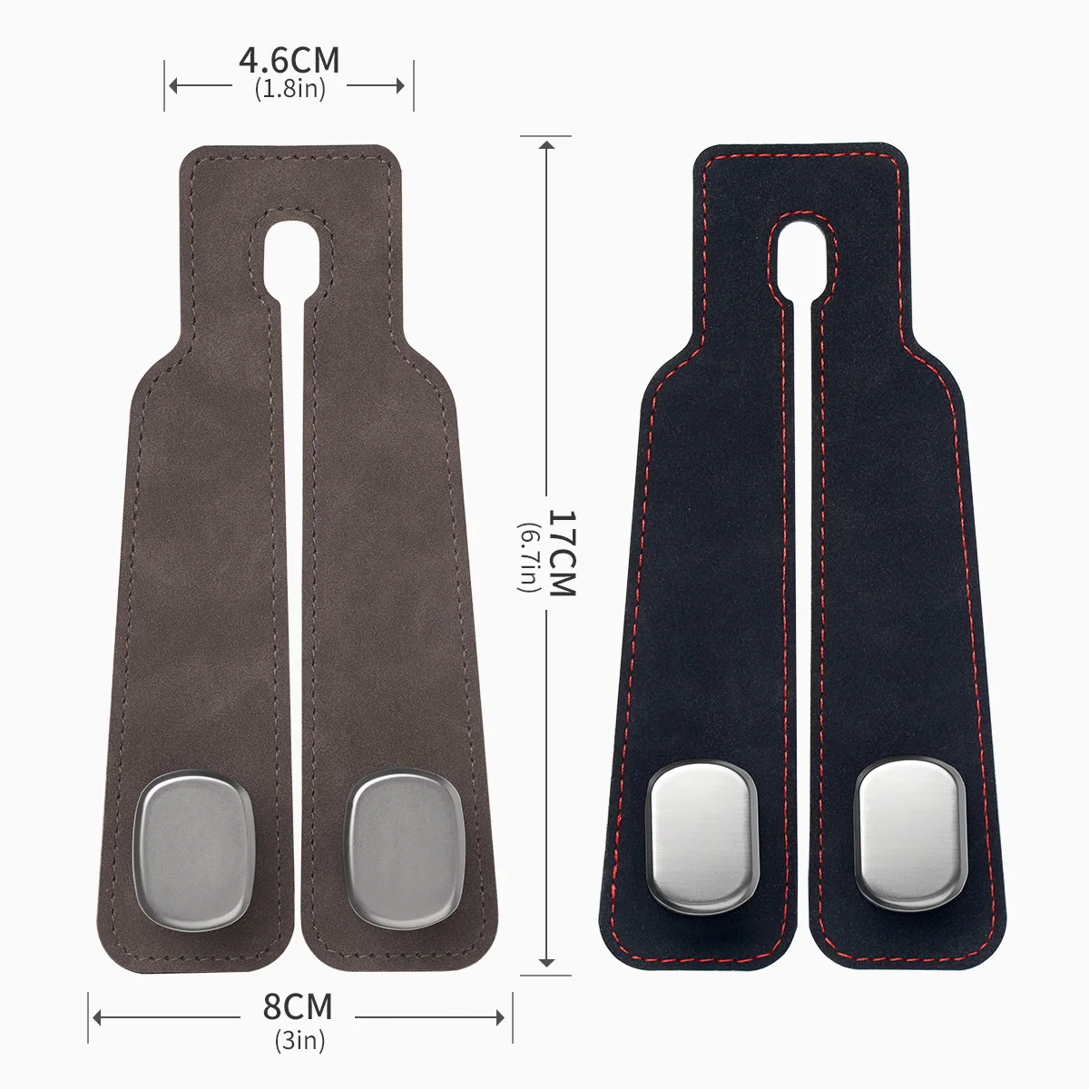 Gancho Universal duradero para coche, colgador de Metal de cuero para reposacabezas, ganchos dobles de aleación de Zinc para bolsos, soporte de almacenamiento para respaldo de asiento de coche