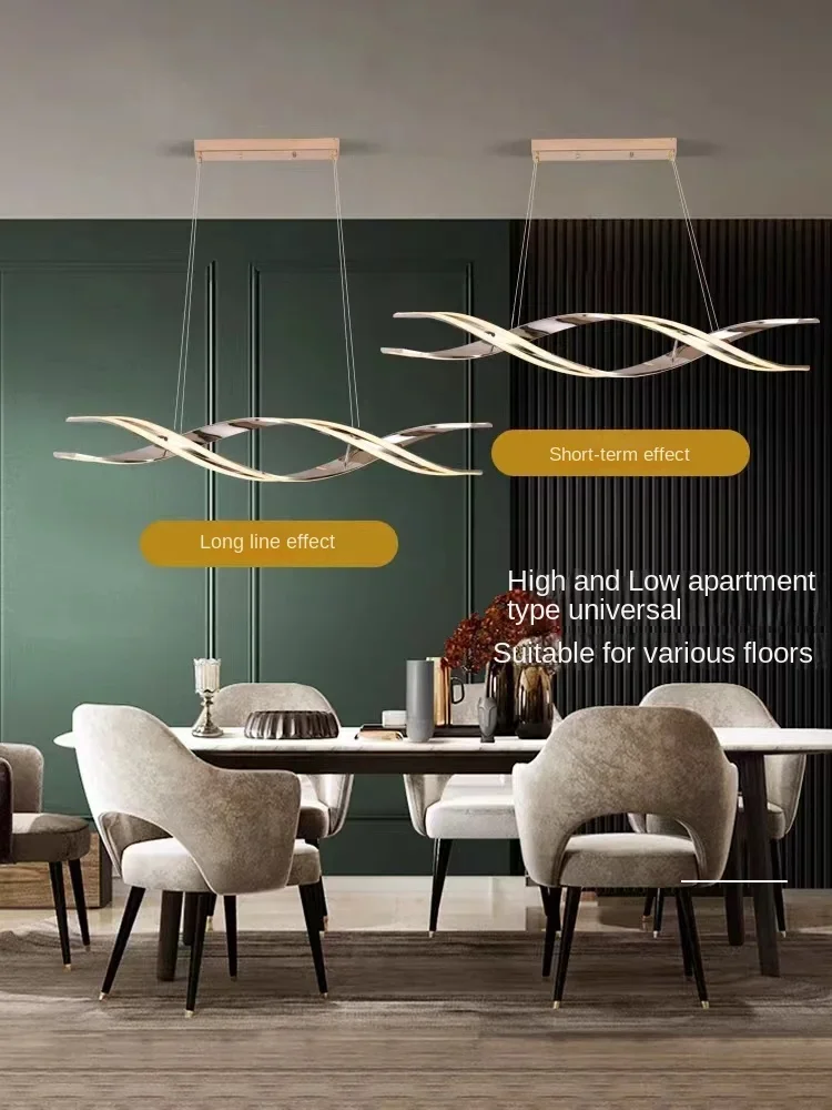 Minimalist LED Chandelier for Dining Room Modern Geometric Kitchen Pendant Light Simple Home Decor Hanging  Fixture