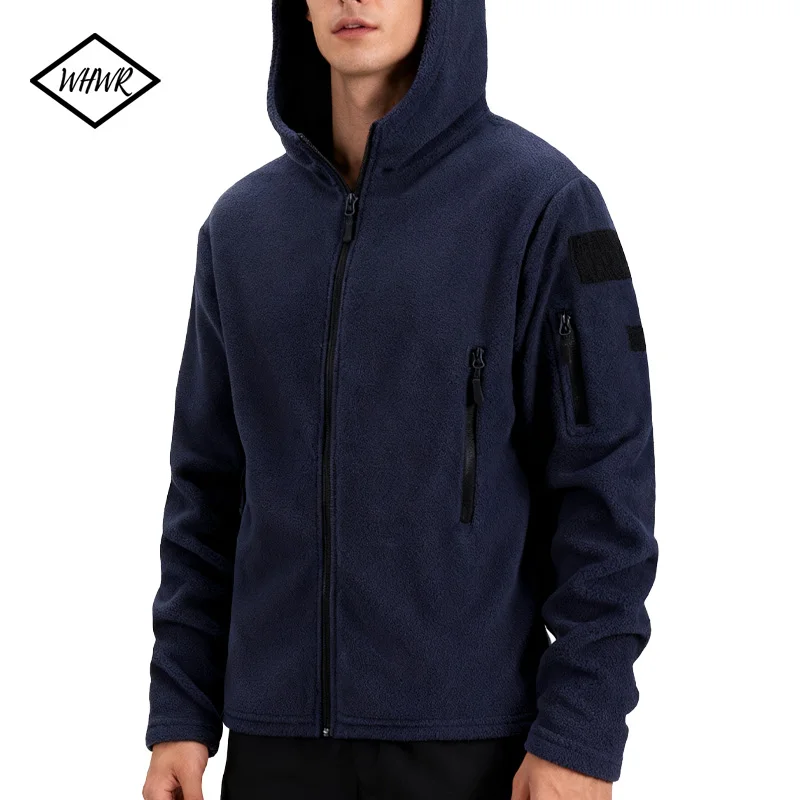 

Зимняя тактическая флисовая куртка мужская теплая толстая полярная уличная ветрозащитная толстовка пальто с несколькими карманами повседневная спортивная походная куртка на молнии