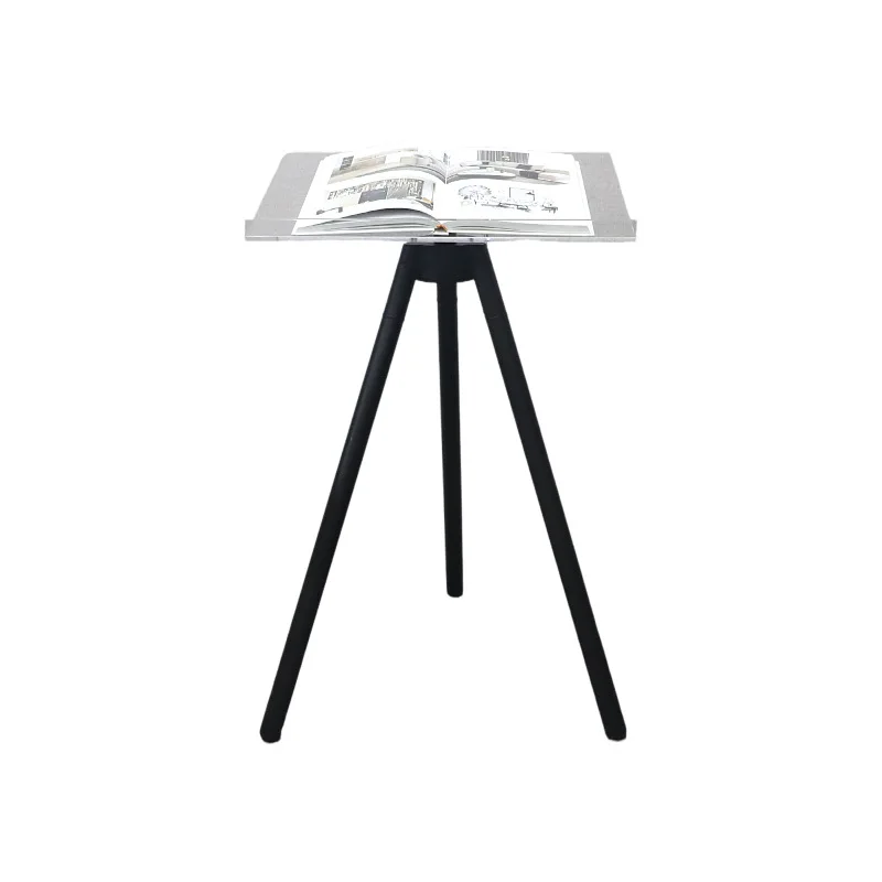 

European light luxury magazine album display stand metal acrylic floor triangle book display bracket study ornament