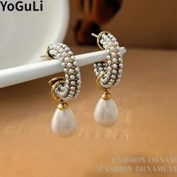 Trendy Jewelry  Elegant Temperament Teardrop Simulated Pearl Earring For Women Fashion Accessories