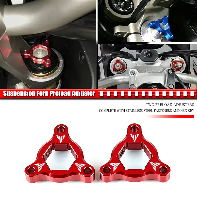 Motorcycle 14mm CNC Aluminum Suspension Fork Preload Adjusters For YAMAHA MT-09 MT-09 Tracer Tracer 900 MT09 FZ-09 FZ 09