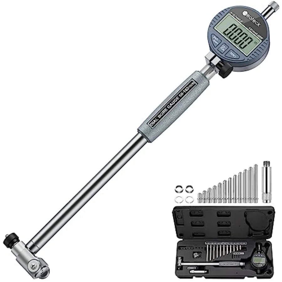 

Neoteck Bore Gauge Set Digital Indicator Dial Bore Gauge 2-6"/0.0005" Measurement with Self-Centering Dial Carbide Anvils and I
