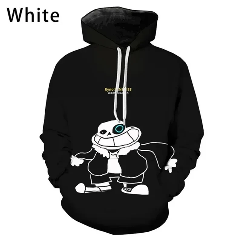 3D Printed Undertale Sans Graphic Hoodies Fashion Long Sleeve Oversized Sweatshirt Teen Tops Casual Mens Pullovers Streetwear