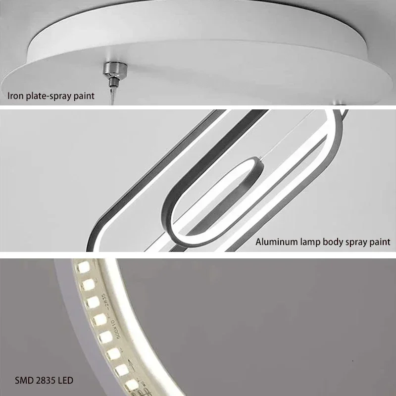 

Modern Black/White Led Pendant Lights Design Living Room Restaurant Kitchen Hanging Lights Bedroom Bedside Led Pendant Lamps