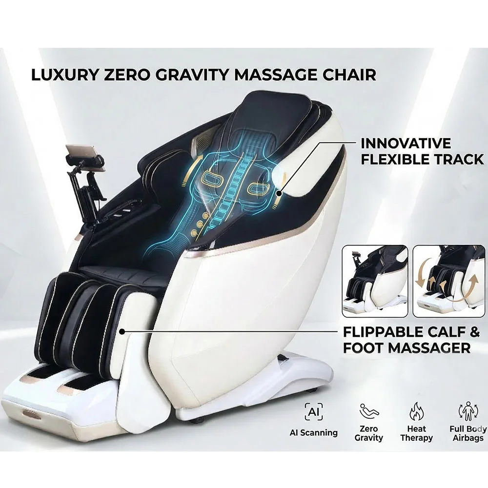 

GUOHENG G18 Shiatsu 4D Massage Chair Zero Gravity Full Body Airbags Heated Foot Rotation Calf Massage SL Track