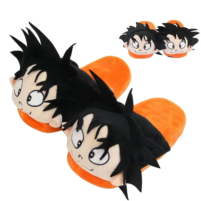

28cm Anime Cartoon Dragon Ball Slippers Purple Cute Son Goku Soft Cotton Slippers Winter Home Warm Shoes Boyfriend Gift