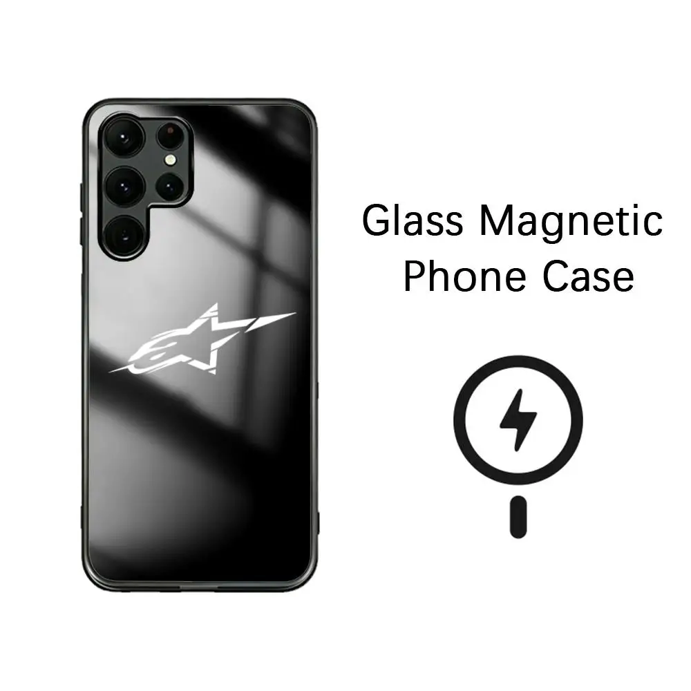 Брендовый модный люксовый чехол A-Alpinestars для телефона Samsung S26 S25 S24 S23 S22 S21 S20 Plus Ultra Note20, стеклянный магнитный чехол