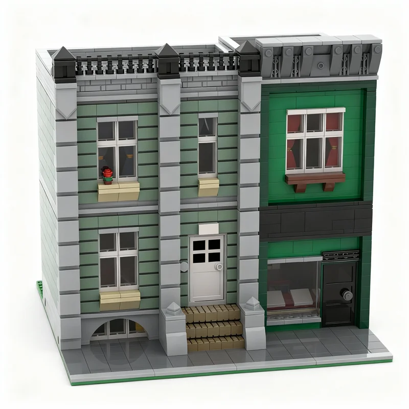 

1853pcs MOC Town House Android Dungeon Comic Shop Modular Building Streetscape Model Blocks Architecture Toys Education Assemble