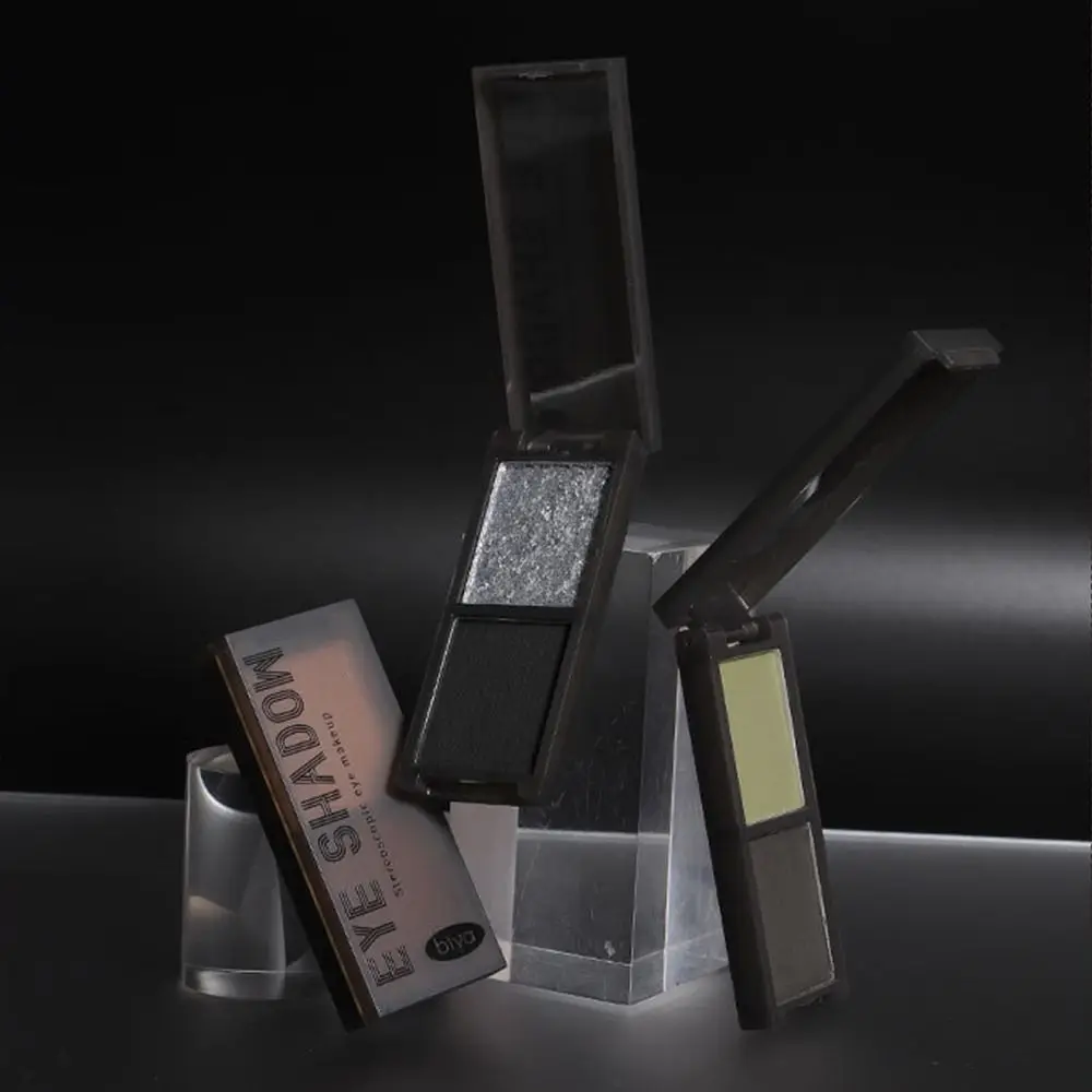 Mehrzweck-Langanhaltender Lidschatten, 2 Farben, rauchiges Make-up, Make-up-Palette, matt, schimmernd, wasserdicht, glitzernder Lidschatten für Damen
