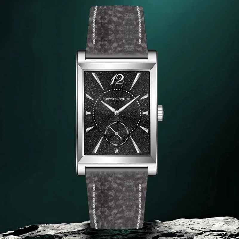 26 مللي متر Specht & Söhne ساعات مربعة للرجال سامسونج الصلب الياقوت كريستال اليابان حركة ساعة كوارتز ساعة رجالي