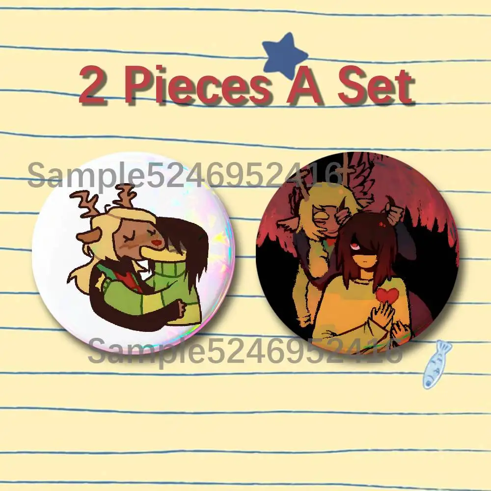 Noelle Kris D-Deltarune Game 2-teiliges Set Abzeichen-Set Modische Broschen für Damen und Herren Rucksack-Accessoire Taschenabzeichen Schmuck Geschenk – Detail 7