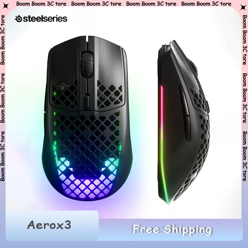

Проводная игровая мышь SteelSeries AEROX3, оптический датчик TrueMove Core, сверхбыстрая, сверхлегкая игровая мышь, аксессуары для ПК