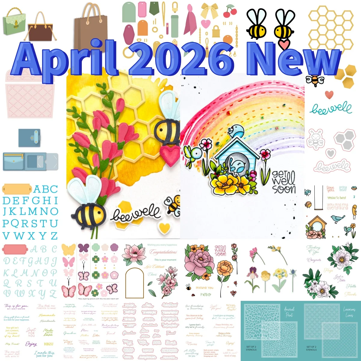 Wallet Honeycomb Peonies Metal Cutting Dies Clear Stamps Stencil for DIY Decorating Scrapbook Paper Embossing April 2026 New
