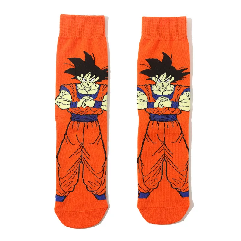 1 para skarpetek Dragon Ball Anime Figurki z kreskówek Goku Vegeta Drukowane skarpetki typu Mid-tube dla mężczyzn Outdoor Sports Oddychająca