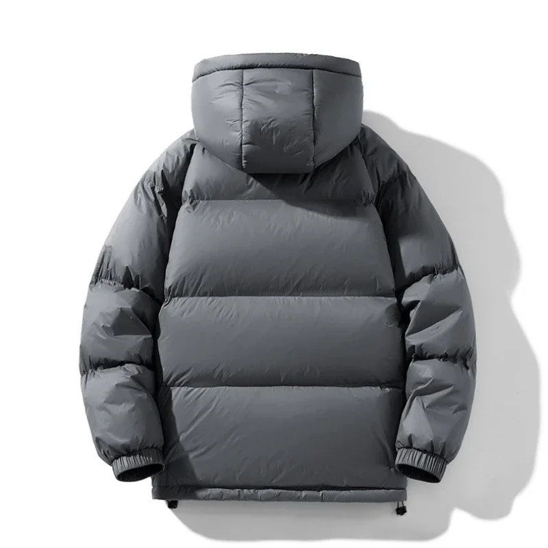 Winter Warmer Down Jackets Men Hooded Windproof Down Coat White Duck Down Jacket Black Grey Casual Loose Outdoor Outerwear New