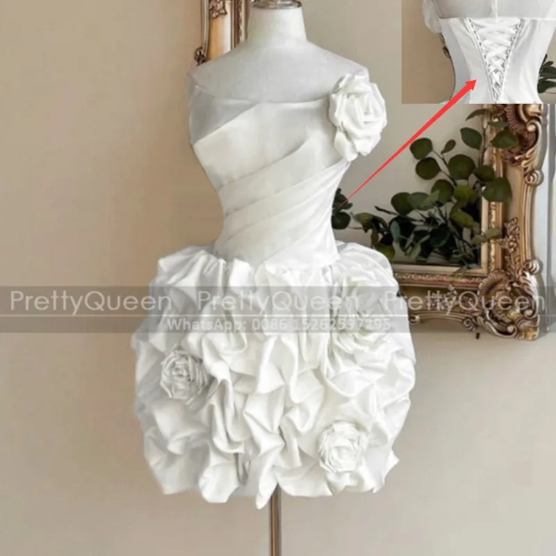

Luxury Beaded Bridesmaid Dresses Short Tiered A Line Strapless Customized Wedding Party Dress Maid Of Honor