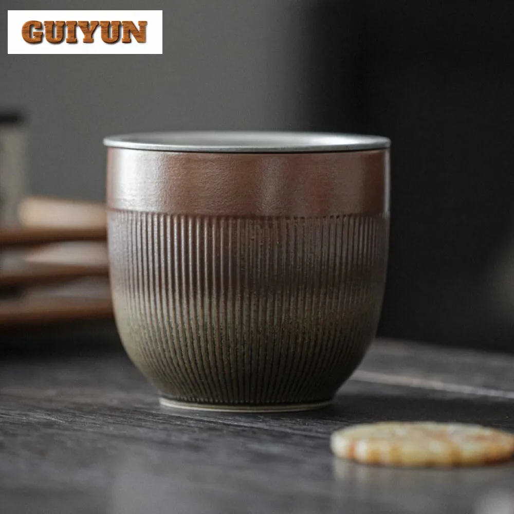 320ml Handmade Kiln Fambe Tea Washing Household Gilt Silver Jianshui Vintage Tea Wash Writing-brush Washer Chaxi Decoration Gift