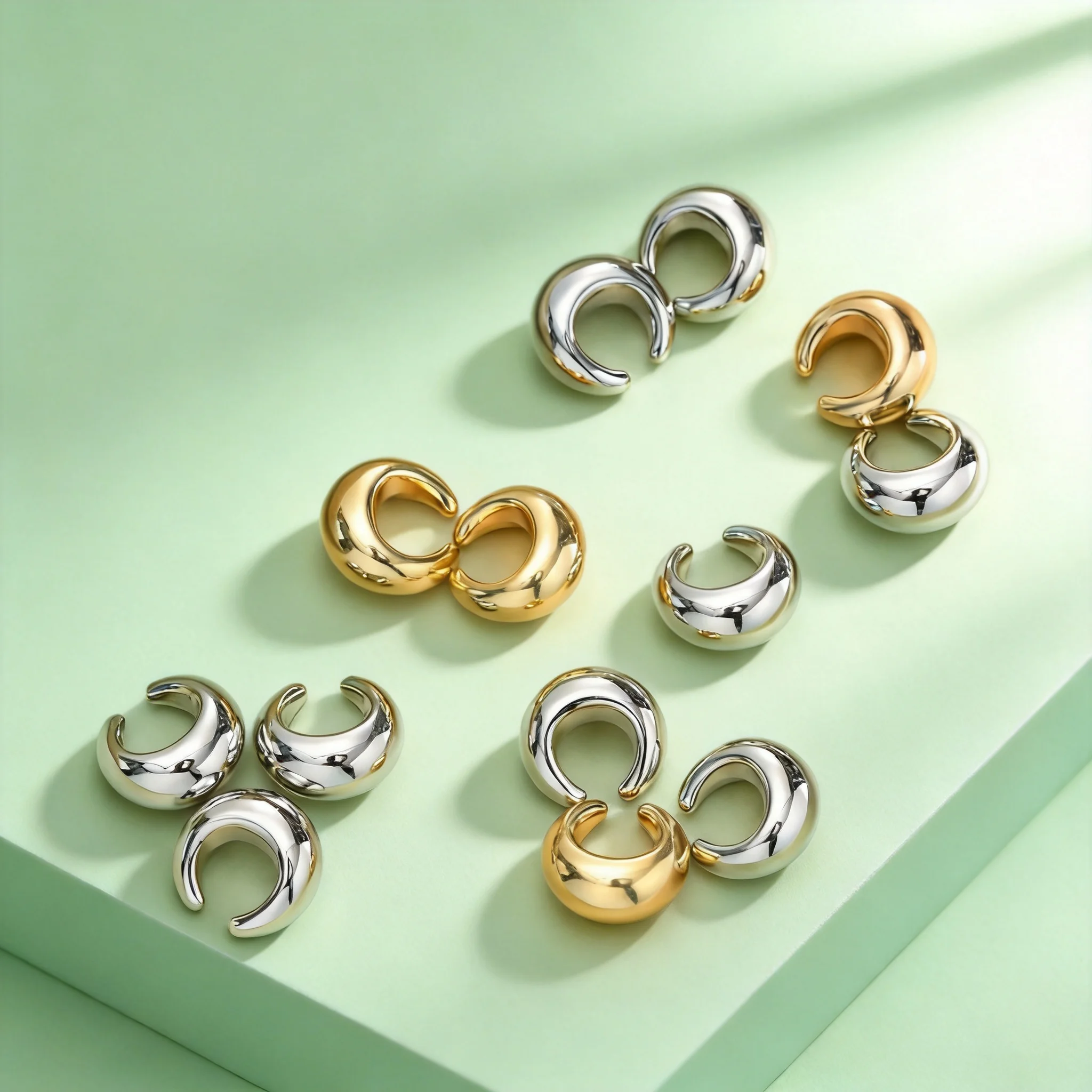 Klobiger Ohrclip, Faux-Piercing, minimalistischer Clip-Ohrring, hohle Ohrklemme, Boucles d'oreilles Femme, Unisex-Schmuckgeschenk – Detail 2